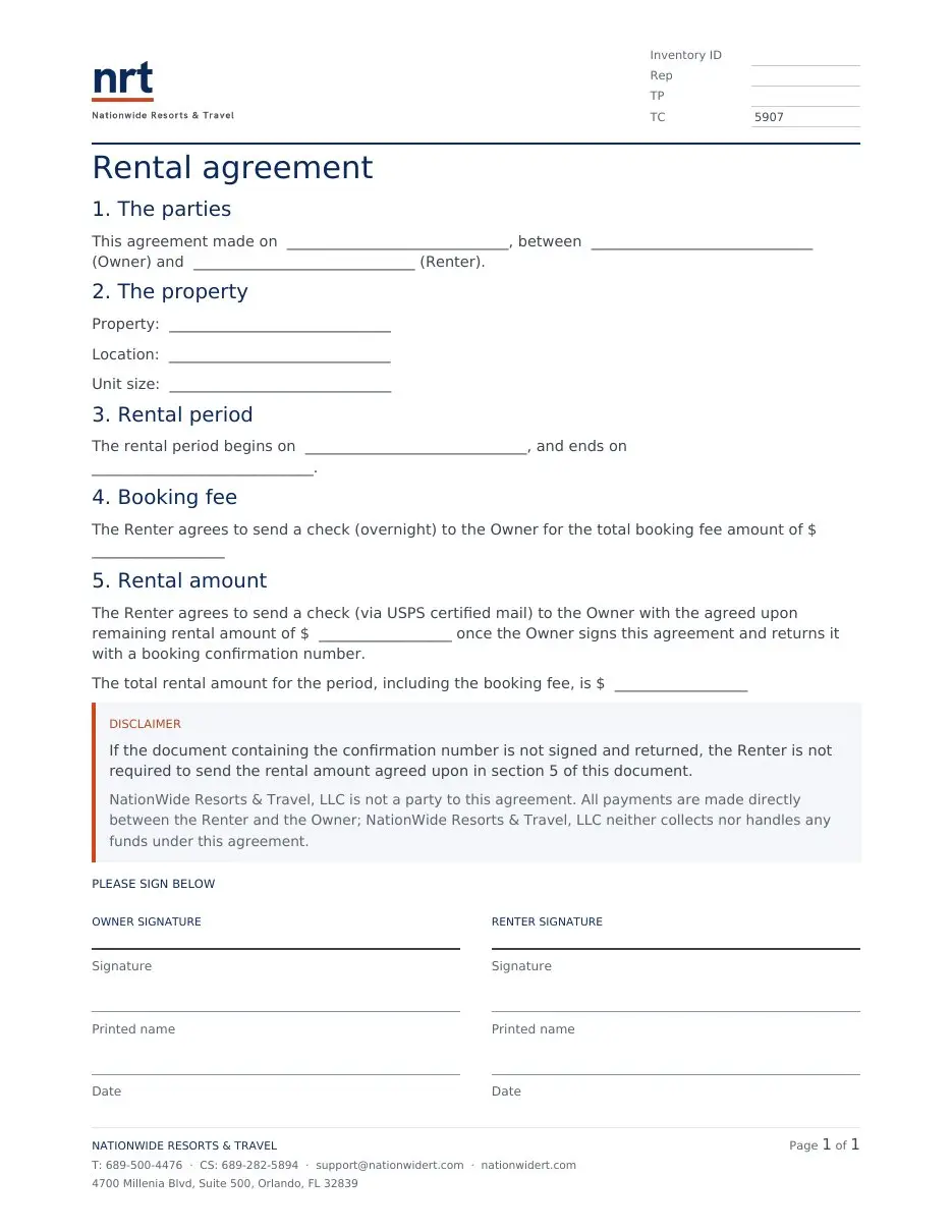 NRT Rental Agreement 2026